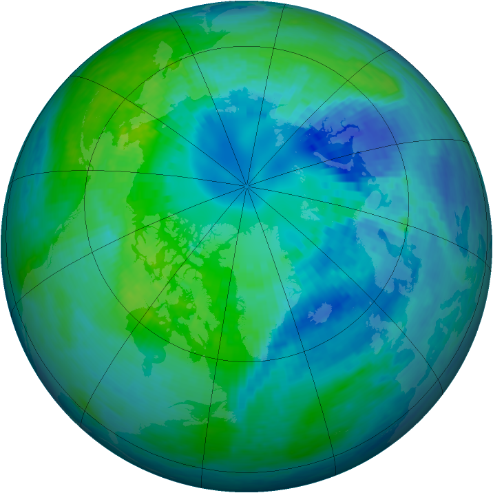 Arctic ozone map for 12 October 1994